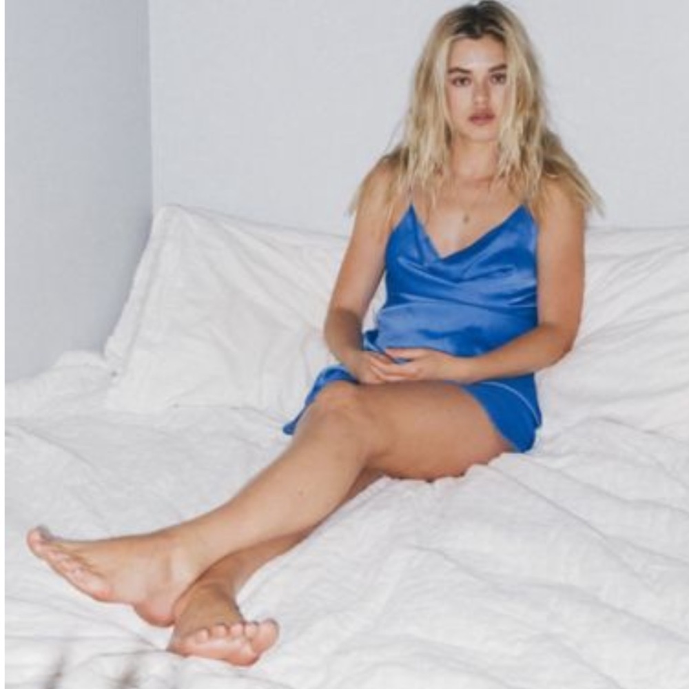 UO Mallory Cowl Neck Slip Dress